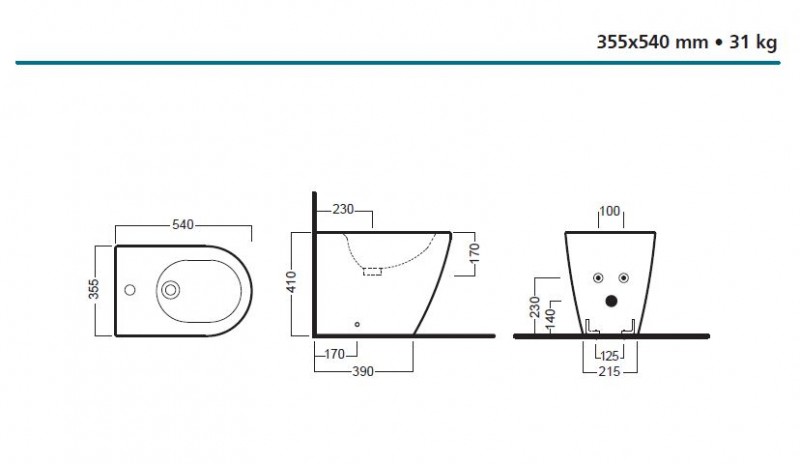 Hatria Fusion bidet stojący biały Y0U6