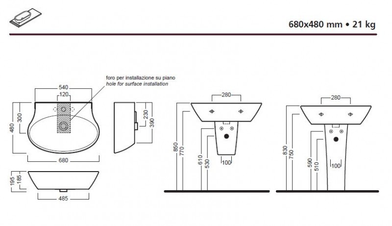 Hatria Nido półpostument osłona syfonu Y0R6