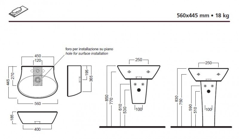 Hatria Nido umywalka 56x44 Y0TT
