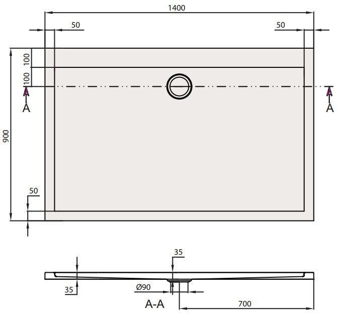 Villeroy&Boch Subway brodzik prostokątny 140x90 biały weiss alpin UDA 1493 SUB 2V-01