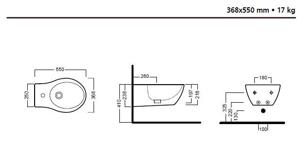 Hatria Nido bidet wiszący biały Y0U0/YXNI
