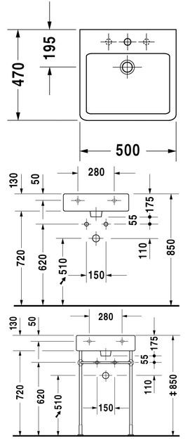 Duravit Vero umywalka 50cm 50x47 szlifowana biały alpin wondergliss 04545000271