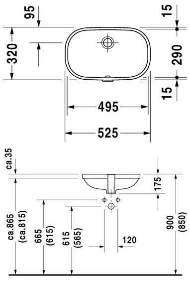 Durvit D-Code umywalka podblatowa 49,5cm 49,5x29 biały alpin 0338490000