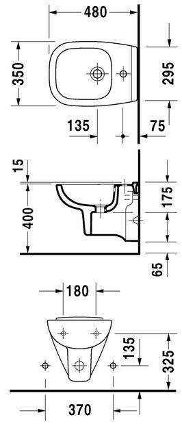 Duravit D-Code Compact bidet wiszący biały alpin 22371500002