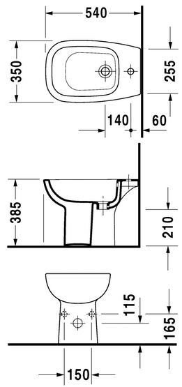 Duravit D-Code bidet stojący biały alpin 22381000002