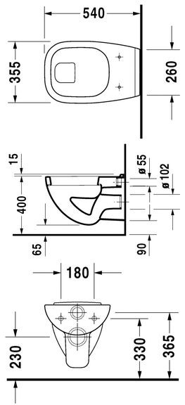 Duravit D-Code muszla wisząca biały alpin 22100900002