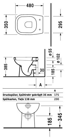 Duravit D-Code muszla stojąca biały alpin 21080900002