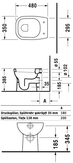 Duravit D-Code muszla stojąca biały alpin 21090900002