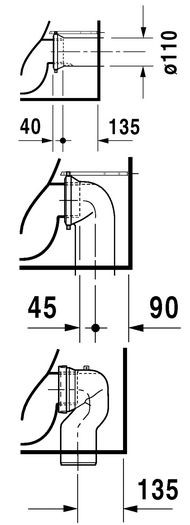Duravit D-Code muszla stojąca przyścienna biały alpin 21150900002