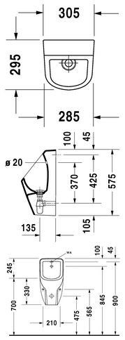 Duravit D-Code pisuar biały alpin 0829300000