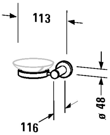 Duravit D-Code mydelniczka z uchwytem lewa chrom 0099171000