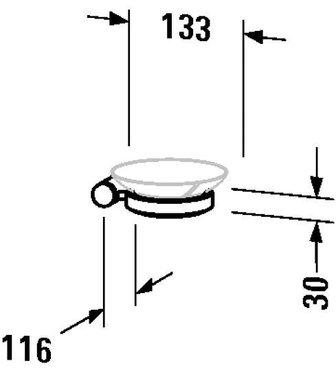 Duravit D-Code mydelniczka z uchwytem prawa chrom 0099181000