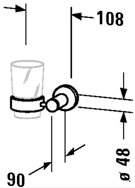 Duravit D-Code szklanka z uchwytem lewa chrom 0099191000