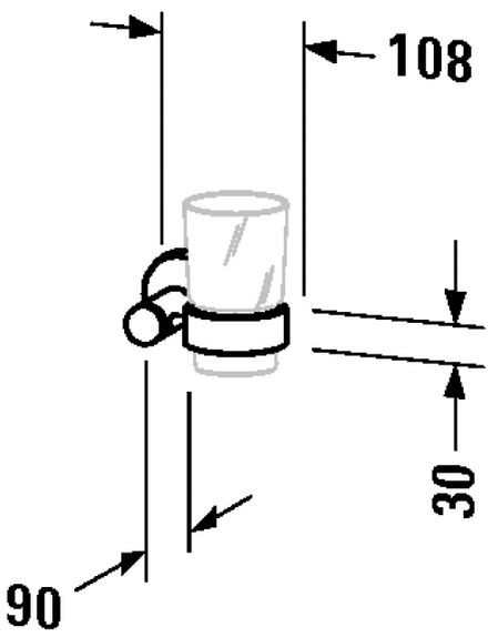 Duravit D-Code szklanka z uchwytem prawa chrom 0099201000
