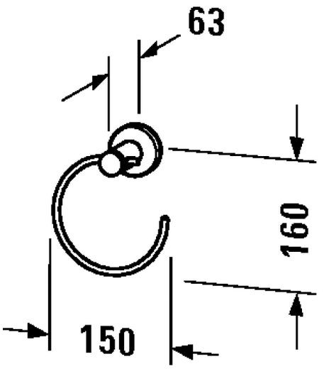 Duravit D-Code wieszak okrągły chrom 0099211000