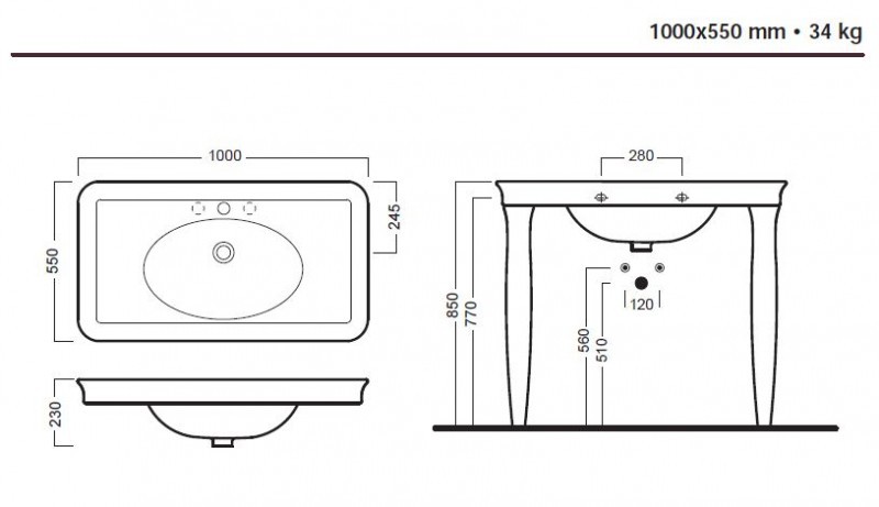 Hatria Dolcevita noga do umywalki retro Y0FN