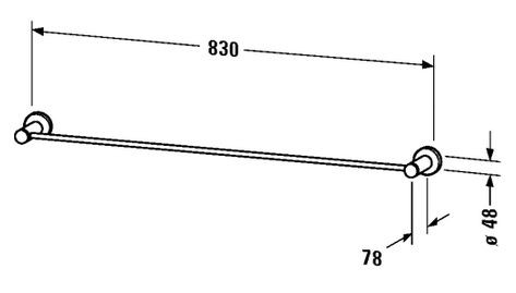 Duravit D-Code wieszak kąpielowy 80cm chrom 0099231000