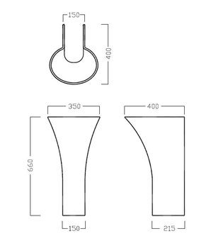 Hatria Sculture postument noga do umywalki YR39