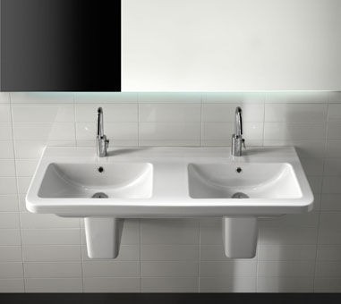 Hatria Erika PRO 120 umywalka podwójna 120x45 biały YXJC