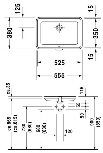 Duravit 2nd floor umywalka podblatowa 52,5cm 52,5x35 biały alpin 0316530000