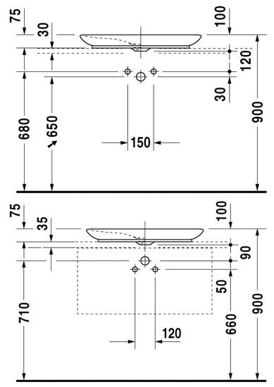 Duravit PuraVida umywalka stawiana 70cm 70x42 biały alpin wondergliss 03707000001