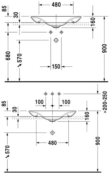 Duravit PuraVida umywalka stawiana 70cm 70x42 biały alpin wondergliss 03697000001