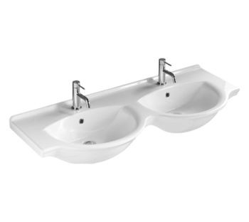 Hatria Sophie 125 umywalka podwójna 125x50 biały Y0Q5