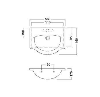 Hatria Sophie 56 umywalka 56x45 biały Y0HG