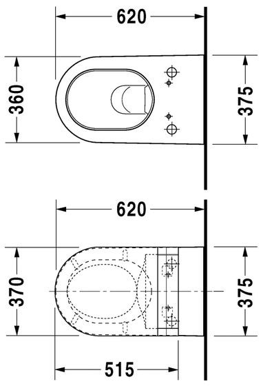 Duravit Starck 2 muszla wisząca WC biały alpin wondergliss 25335900001