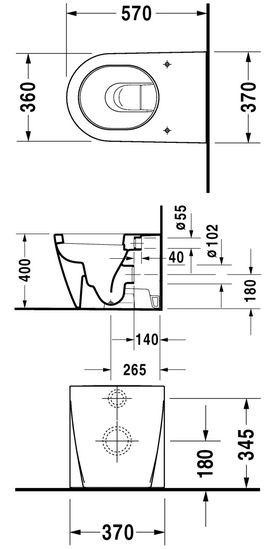 Duravit Starck 2 muszla stojąca WC biały alpin wondergliss 21280900001