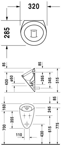 Duravit Starck 2 pisuar biały alpin 0834320000