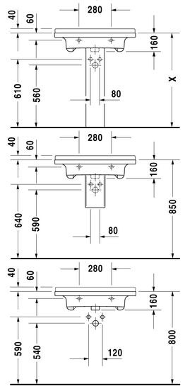 Duravit Starck 3 umywalka Vital 70cm 70x54,5 biały alpin wondergliss 03097000001