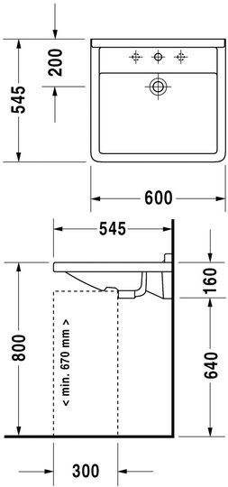 Duravit Starck 3 umywalka Vital 60cm 60x54,5 biały alpin 0309600000