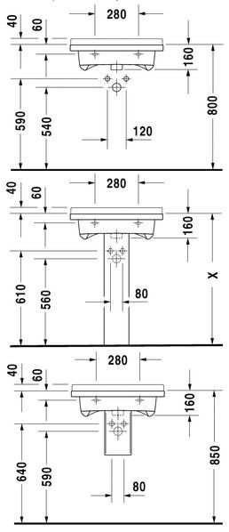 Duravit Starck 3 umywalka Vital 60cm 60x54,5 biały alpin wondergliss 03096000001