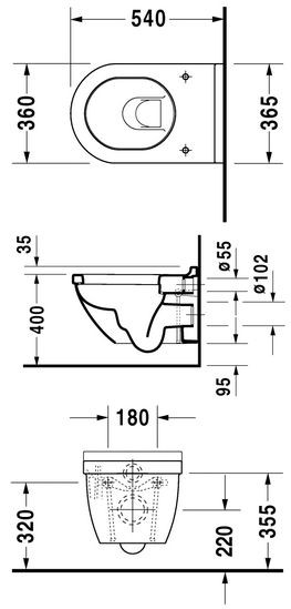 Duravit Starck 3 muszla WC wisząca biały alpin wondergliss 22250900001