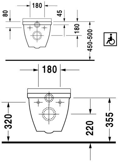 Duravit Starck 3 muszla WC Vital wisząca biały alpin 2203090000