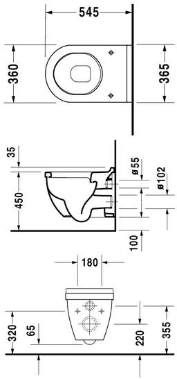 Duravit Starck 3 muszla WC wisząca biały alpin wondergliss 22150900001