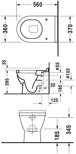 Duravit Starck 3 muszla WC stojąca biały alpin wondergliss 01240900001