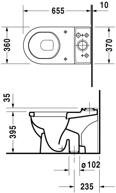 Duravit Starck 3 muszla WC stojąca typu kompakt biały alpin wondergliss 01260100001