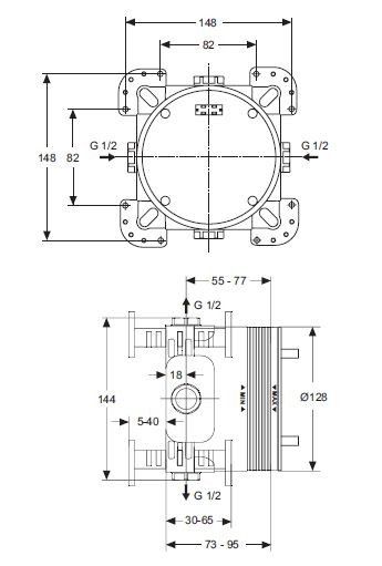 Ideal Standard EASY BOX universal zestaw podtynkowy A1000NU