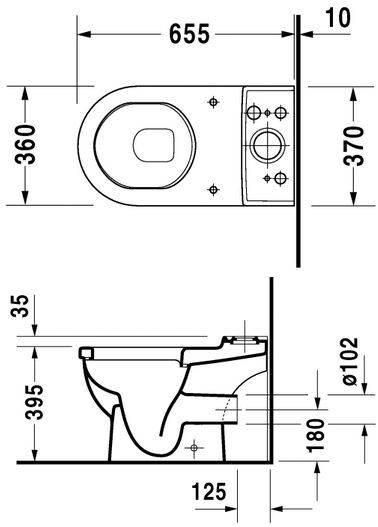 Duravit Starck 3 muszla WC stojąca typu kompakt biały alpin 0126090000