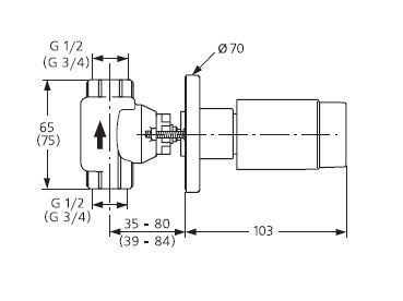 Ideal Standard zawór podtynkowy G 1/2 A2355NU