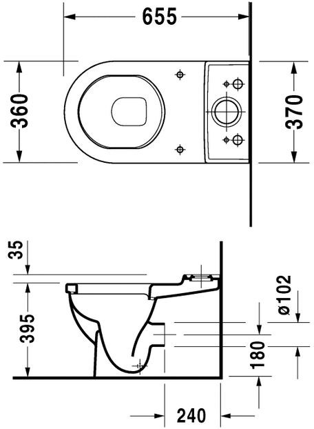 Duravit Starck 3 muszla WC stojąca typu kompakt biały alpin 0128090000