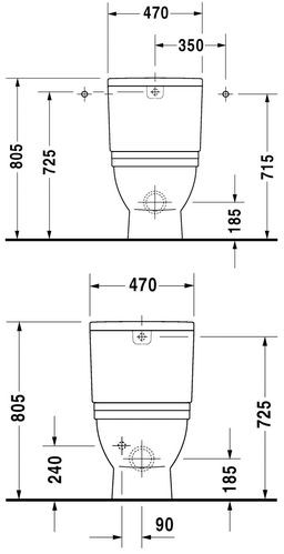 Duravit Starck 3 muszla WC Big Toilet stojąca typu kompakt biały alpin wondergliss 21040900001