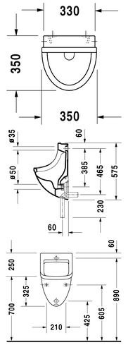 Duravit Starck 3 pisuar biały alpin 0821350000