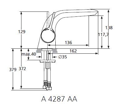 Ideal Standard Melange bateria umywalkowa stojąca bez korka wężyki chrom A4287AA