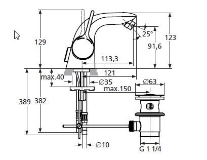 Ideal Standard Melange bateria bidetowa stojąca chrom A4268AA