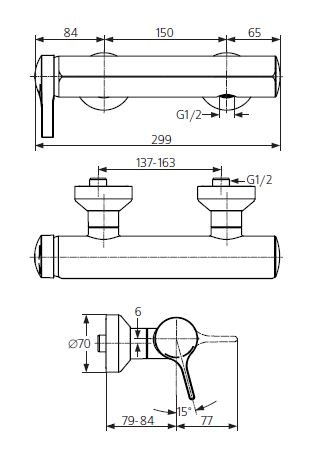 Ideal Standard Melange bateria prysznicowa ścienna chrom A4269AA