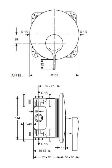 Ideal Standard Melange bateria prysznicowa podtynkowa chrom A4719AA