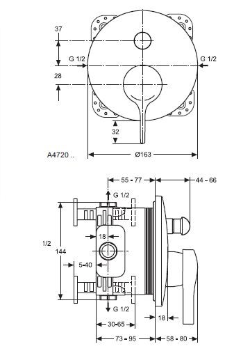 Ideal Standard Melange bateria wannowa podtynkowa chrom A4720AA
